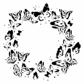13 Arts Stencil - Sunrise - Wreath of Butterflies