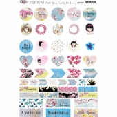 13 Arts A4 Stickers - Pastel Spring