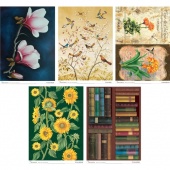 Calambour A4 Rice Papers - Flowers, Books and Birds