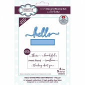 Creative Expressions Sue Wilson Bold Shadowed Sentiments Die and Stamp Set - Hello