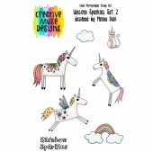 Creative Muse Designs Clear Stamp Set - Unicorn Sparkles Set 2