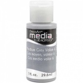 DecoArt Media Fluid Acrylic Paint - Medium Grey Value 6