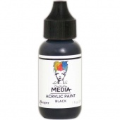 Dina Wakley Media Heavy Body Acrylic Paint - Black - 1oz