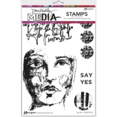 Dina Wakley Media Cling Mount Stamp Set - Say Yes