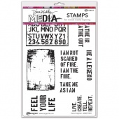 Dina Wakley Media Cling Mount Stamp Set - Stencil Alphas