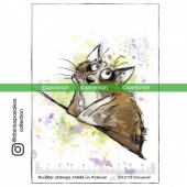 Katzelkraft Unmounted Rubber Stamp - Thoughtful Cat - SOLO178