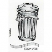 Katzelkraft Unmounted Rubber Stamp - Trash Can - SOLO-107