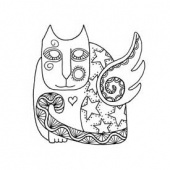 Lost Coast Designs Stamp - Cat Star Wings