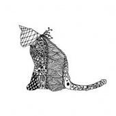 Lost Coast Designs Stamp - Zentangle Cat