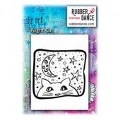 Rubber Dance Unmounted Stamp - Night Cat