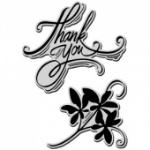 STAMPENDOUS! Jumbo Cling Rubber Stamp Set - Thank You