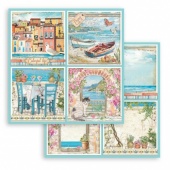 Stamperia Double Sided 12in x 12in Cardstock - Blue Dream - 4 Cards - SBB913