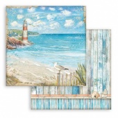 Stamperia Double Sided 12in x 12in Cardstock - Blue Dream - Lighthouse - SBB911