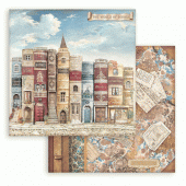 Stamperia Double Sided 12in x 12in Cardstock - Vintage Library - The World of Books - SBB929