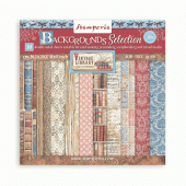 Stamperia Double Sided 8in x 8in Paper Pad - Backgrounds Selection - Vintage Library - SBBS81