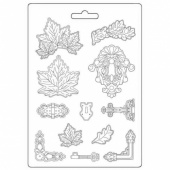 Stamperia A4 Soft Mould - Magic Forest - Leaves, Locks - K3PTA4559