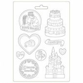 Stamperia A4 Soft Mould - Sleeping Beauty Castle and Cake - K3PTA4499
