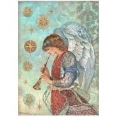 Stamperia A4 Rice Paper - Christmas Greetings - Angel - DFSA4791