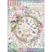 Stamperia A4 Rice Paper - Hortensia - Clock