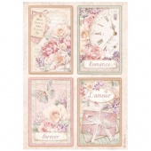 Stamperia A4 Rice Paper - Romance Forever - 4 Cards - DFSA4833