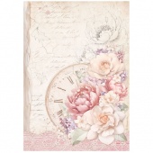 Stamperia A4 Rice Paper - Romance Forever - Clock - DFSA4831