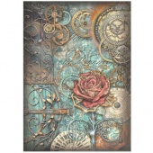 Stamperia A4 Rice Paper - Sir Vagabond in Fantasy World - Mechanical Rose - DFSA4841