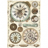 Stamperia A4 Rice Paper - Voyages Fantastiques - Clock - DFSA4838