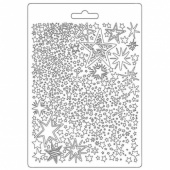 Stamperia A5 Soft Mould - Christmas Patchwork Stars - K3PTA584