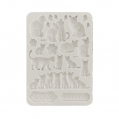 Stamperia A5 Silicone Mould - Orchids And Cats - Cats - KACMA523