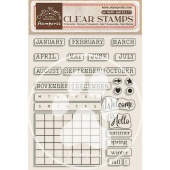 Stamperia Acrylic Stamp Set - Create Happiness Christmas Plus - Christmas Calendar Monthly - WTK178