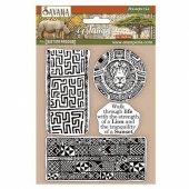 Stamperia Cling Mounted Stamp Set - Savana Ethical Borders - WTKCC209