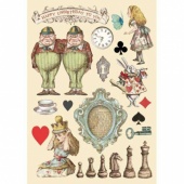 Stamperia Coloured Wooden Shapes - Alice Chessboard - KLSP104