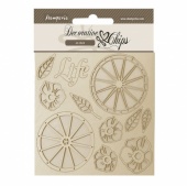 Stamperia Decorative Chips - Blue Land - Life Wheels - SCB173