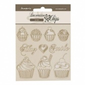 Stamperia Decorative Chips - Coffee and Chocolate - Sweety - SCB195
