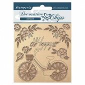 Stamperia Decorative Chips - Create Happiness Welcome Home - Bicycle - SCB157