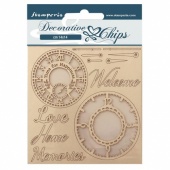 Stamperia Decorative Chips - Create Happiness Welcome Home - Clocks - SCB159