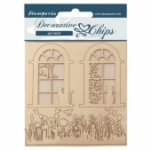 Stamperia Decorative Chips - Create Happiness Welcome Home - Windows - SCB158