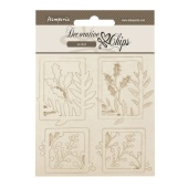 Stamperia Decorative Chips - Gear up for Christmas - 4 Squares - SCB233