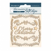Stamperia Decorative Chips - Pink Christmas - Frames - SCB68