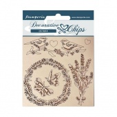 Stamperia Decorative Chips - Provence - Garland and Birds - SCB116