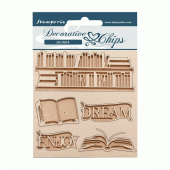 Stamperia Decorative Chips - Vintage Library - Dream, Enjoy - SCB167