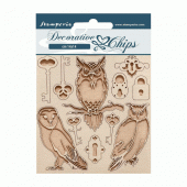 Stamperia Decorative Chips - Vintage Library - Keys & Owls - SCB168