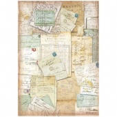 Stamperia A4 Rice Paper - Around the World - Letters - DFSA4777