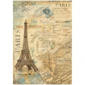 Stamperia A4 Rice Paper - Around the World - Paris - DFSA4775