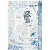 Stamperia A4 Rice Paper - Blue Land - Lamp - DFSA4785