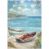 Stamperia A4 Rice Paper - Blue Dream - Boats - DFSA4738