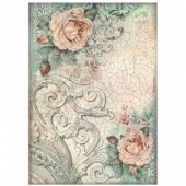 Stamperia A4 Rice Paper - Brocante Antiques - Roses - DFSA4853