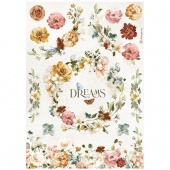 Stamperia A4 Rice Paper - Garden of Promises - Dreams - DFSA4693