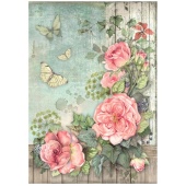 Stamperia A4 Rice Paper - House of Roses - Corner - DFSA41018