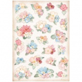 Stamperia A4 Rice Paper - Oh La La - Flowers - DFSA4760